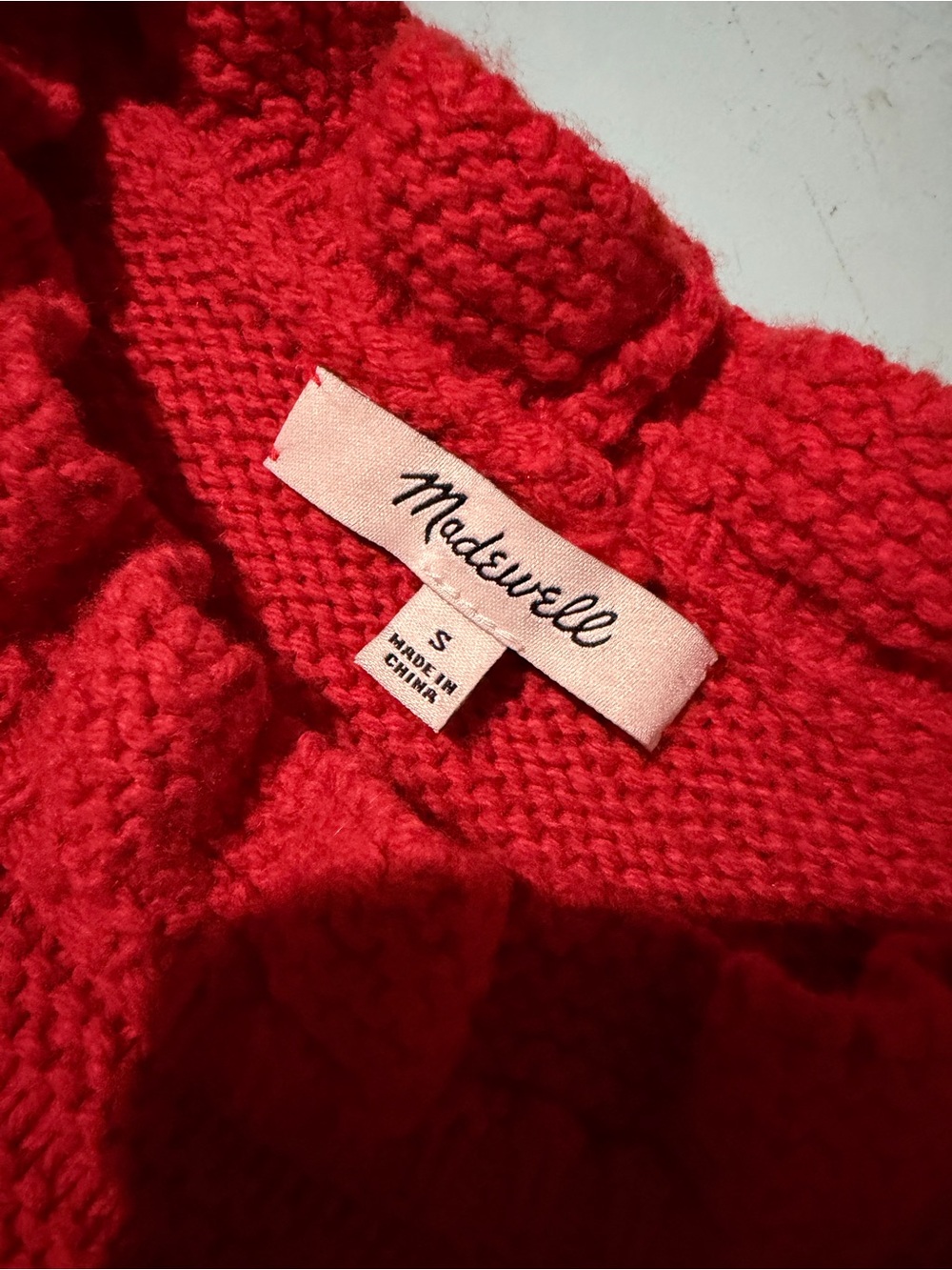 Madewell Red Ruffle-Neck Ribbed Sweater - Picture 2 of 5